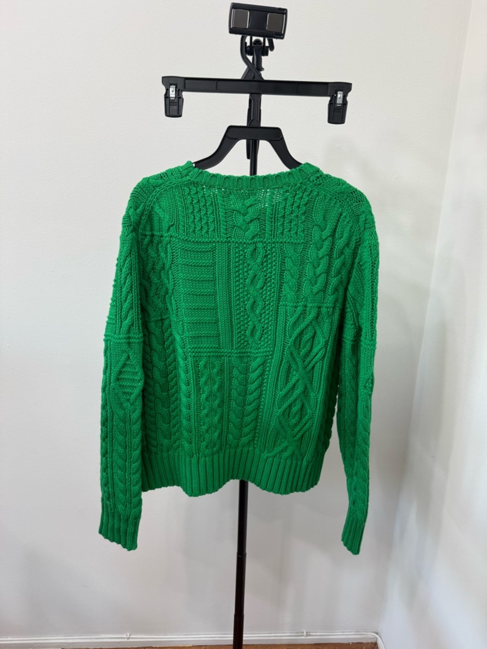 Polo by Ralph Lauren Green Cable-Knit Crewneck with Flag Motif - Picture 7 of 7
